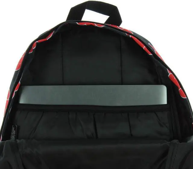 Alt view image 5 of 5 - Bioworld Naruto Backpack Shippuden Akatsuki Red Clouds All Over Print Travel Laptop Backpack