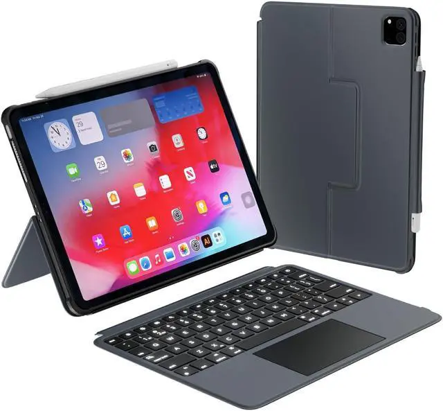 Main image of Macally iPad Air 11 Inch Case with Keyboard (M3,2025/M2,2024/2022/2020), iPad Pro 11 (M3 and Below) with Trackpad, Multi Angle View, Backlit Apple Pencil HolderNOT for Pro 11 M4