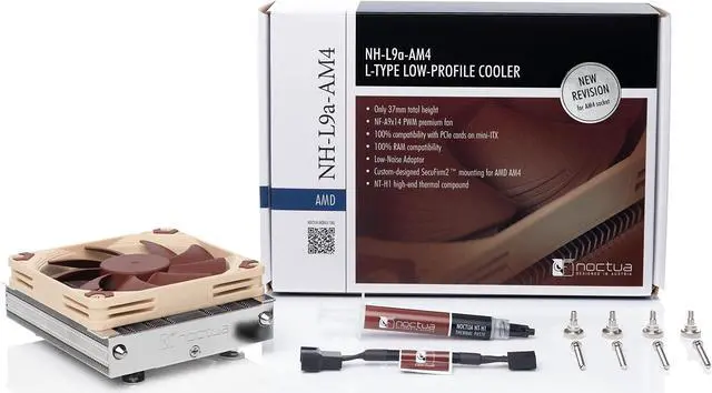 Alt view image 4 of 5 - Noctua NH-L9a-AM4, Low Height CPU Ventirad for AMD AM4 (Brown)