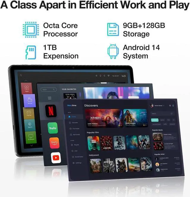 Alt view image 5 of 5 - DOOGEE Android 14 Tablet with Keyboard, T30E 11 Inch Tablets with 9GB RAM 128GB ROM/1TB TF, 8000mAh, Cellular Tablets with Dual Sim Slot, BT5.0, Android Tablet with Pen, Keyboard, Mouse&Case