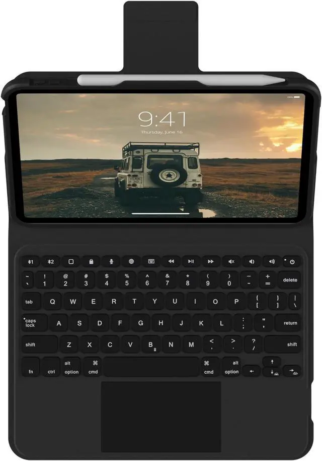 Alt view image 3 of 5 - URBAN ARMOR GEAR UAG Designed for iPad 11" A16 11th Gen 2025, 10.9" 10th Gen 2022 Case with Keyboard A3354 A3355 - US English Bluetooth Wireless Keyboard Multi-Touch Trackpad Folio Cover, Black/Ash