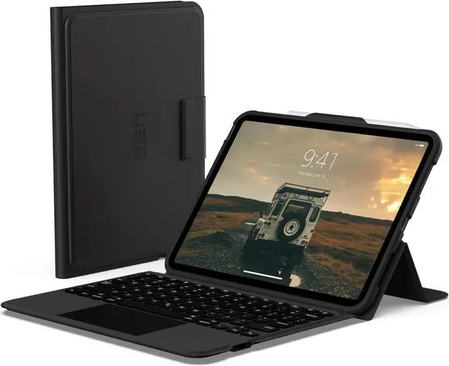 Main image of URBAN ARMOR GEAR UAG Designed for iPad 11" A16 11th Gen 2025, 10.9" 10th Gen 2022 Case with Keyboard A3354 A3355 - US English Bluetooth Wireless Keyboard Multi-Touch Trackpad Folio Cover, Black/Ash