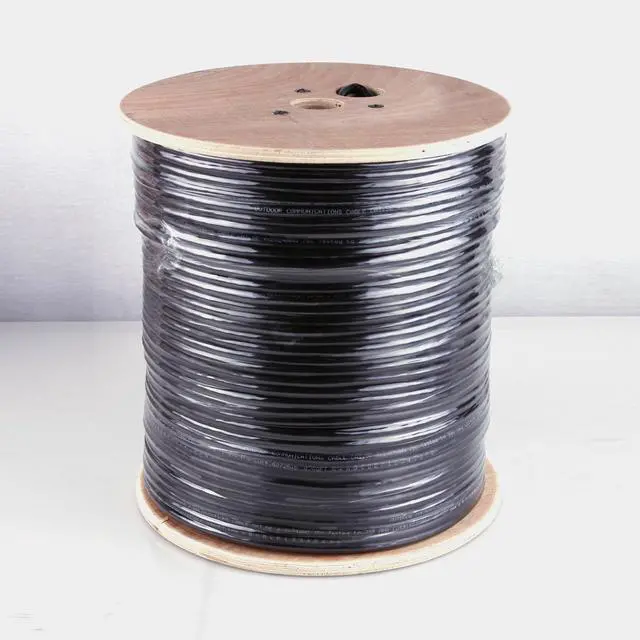 Alt view image 4 of 4 - Five Star Cable Cat6 Outdoor 1000 Ft. 23AWG Double Jackets Direct Burial Underground Weather Waterproof UTP Ethernet Router Bulk Cable - Black