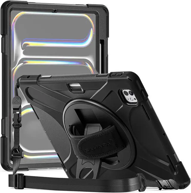 Alt view image 2 of 5 - Sahara - Raider-X Series Heavy-Duty Case for iPad Pro (M4) 13" 2024, Scorpion Black, (TB00386)