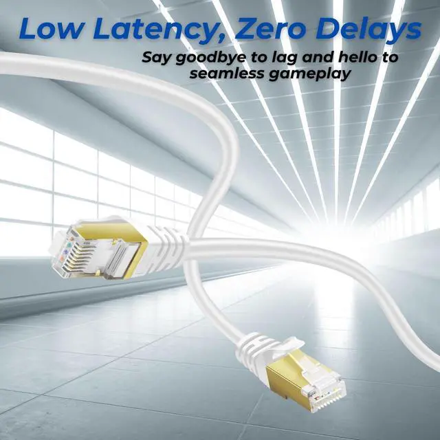 Alt view image 2 of 5 - TNP Cat7 Ethernet Network Cable (100 FT) - High Performance 10 Gigabit Ethernet 600MHz with Professional Gold Plated Snagless RJ45 Connector Premium Shielded Twisted Pair S/STP Patch Plug Wire Cord