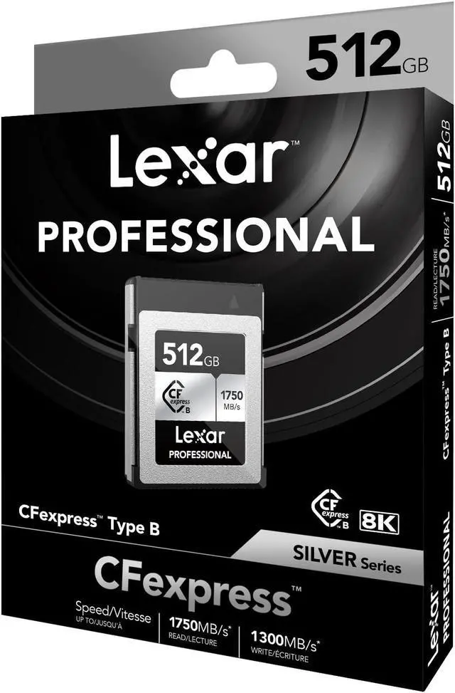 Alt view image 2 of 5 - Lexar Professional CFexpress Type-B 512 GB Silver Maximum Read 1750 MB/s Max Write 1,300 MB/s Supports Japanese Manufacturers, LCXEXSL512G-RNENG
