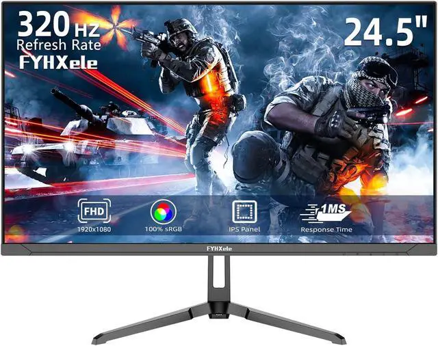 Main image of FYHXele 24.5 Inch Gaming Monitor 320Hz, FHD 1920x1080 Computer Monitor, 1ms Frameless, 100% sRGB, LED Background Light, Freesync Eye Care 2xDisplay Port, 2xHDMI