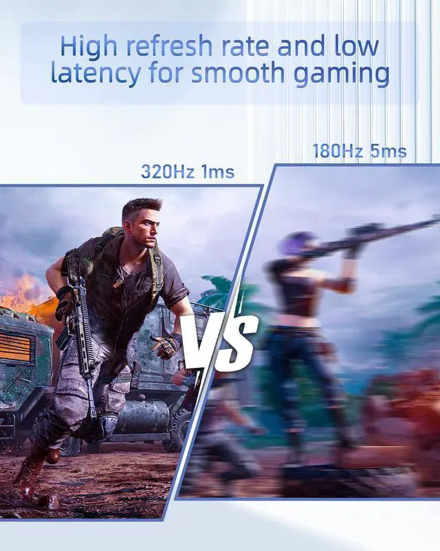 Alt view image 5 of 5 - FYHXele 24.5 Inch Gaming Monitor 320Hz, FHD 1920x1080 Computer Monitor, 1ms Frameless, 100% sRGB, LED Background Light, Freesync Eye Care 2xDisplay Port, 2xHDMI