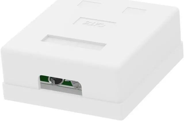 Alt view image 4 of 5 - VCELINK RJ45 Surface Mount Box Shielded 2-Port with RJ45 Cat6 Keystone Jacks Slim Profile UL-Listed 25-Pack