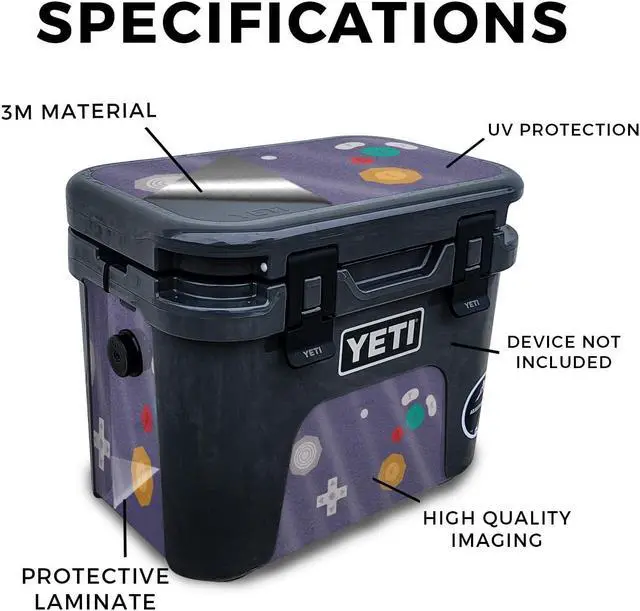 Alt view image 2 of 4 - Glossy Glitter Skin Compatible with Yeti Roadie 15 Hard Cooler - Retro Gamer 4 - Premium 3M Vinyl Protective Wrap Decal Cover - Easy to Apply | Crafted in The USA by MightySkins