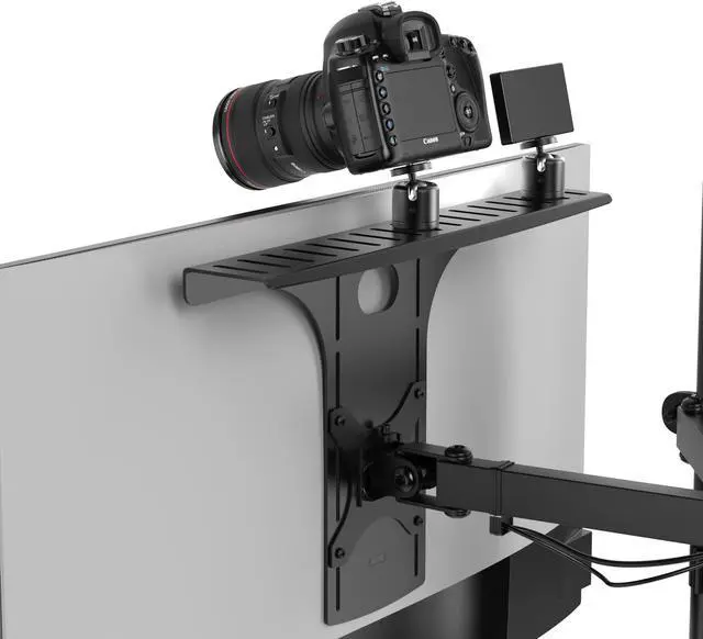 Main image of HumanCentric DSLR Monitor Mount, Monitor Shelf for Desk Camera Mount, Light Webcam and Microphone Camera Shelf for Monitor VESA Arm, Replace Clamp Tripods for Camera Desk Mount, Large
