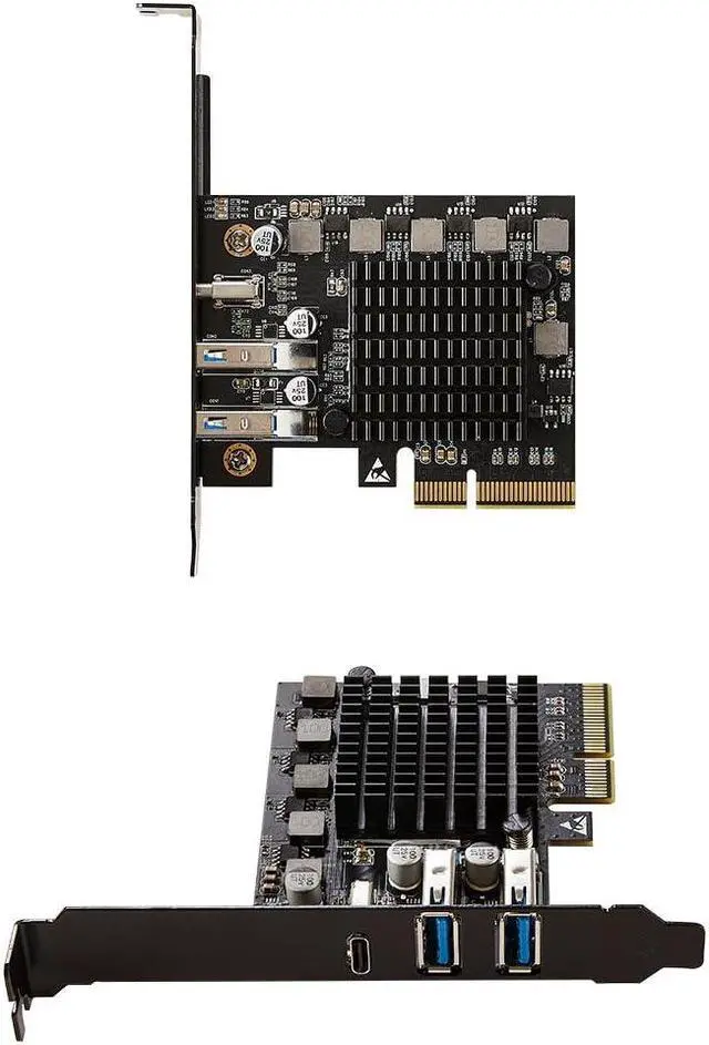 Alt view image 3 of 5 - 2 Port USB Type A 3.2 and Single Port USB-C 3.2 Gen 2x2 PCI-e Gen 3 x4 Expansion Card
