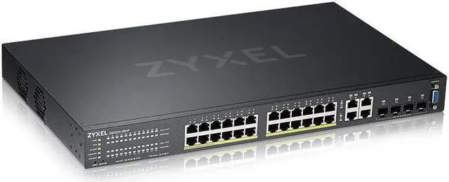 Main image of ZyXEL 24-Port Gigabit Ethernet Layer 2 Managed PoE+ Switch with 375 Watt Budget and 4 Gigabit Combo Ports and Hybrid Cloud Mode [GS2220-28HP]