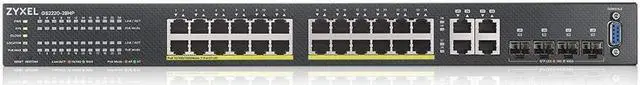 Alt view image 2 of 5 - ZyXEL 24-Port Gigabit Ethernet Layer 2 Managed PoE+ Switch with 375 Watt Budget and 4 Gigabit Combo Ports and Hybrid Cloud Mode [GS2220-28HP]
