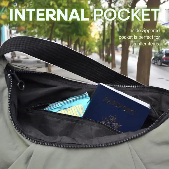 Alt view image 5 of 5 - Nupouch Boho Purses for Women in Black - Spacious Boho Purse in Water-Repellent Nylon, 17" x 15" Shoulder Bag for Laptop