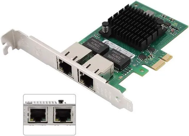 Alt view image 5 of 5 - E1000 Network Card for Card I350T2M Pcie Dual Port for I350Am2 Chip Processor Gigabit Network Card