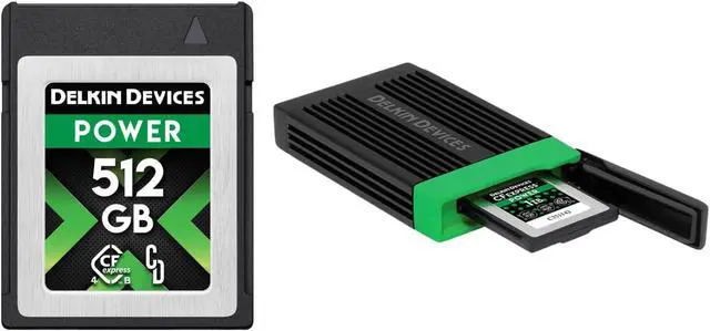 Main image of Delkin Devices 512GB CFexpress Type B 4.0 Memory Card + USB 3.2 CFexpress Type B Card Reader