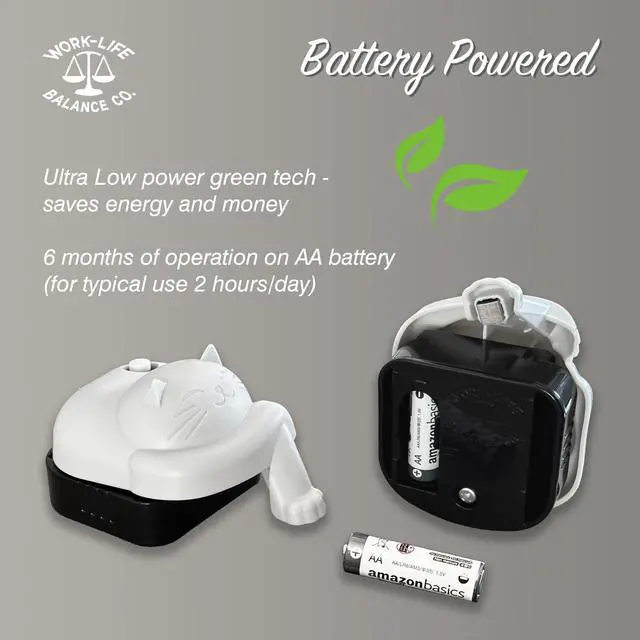 Alt view image 3 of 5 - Laptop Trackpad Jiggler -AA Battery Lasts 6 Months -Undetectable -Cordless Mouse Jiggler -Does Not Work on DeII -Keeps Touchpad Active, Laptop Awake -Mechanical Mouse Mover -ON/Off Switch (Gray Cat)