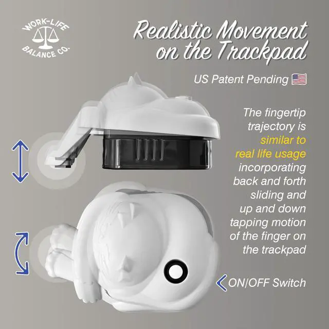 Alt view image 4 of 5 - Laptop Trackpad Jiggler -AA Battery Lasts 6 Months -Undetectable -Cordless Mouse Jiggler -Does Not Work on DeII -Keeps Touchpad Active, Laptop Awake -Mechanical Mouse Mover -ON/Off Switch (Gray Cat)