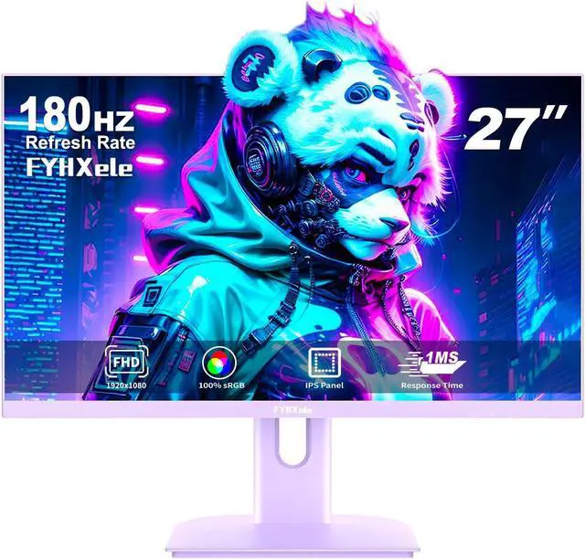 Main image of FYHXele 27 inch Gaming Monitor, 165Hz Computer Monitor FHD 1080P Fast IPS Panel Pc Monitor, sRGB100%,1ms, DisplayPort/HDMI/Eye Care/Wall Mount Compatible-Purple