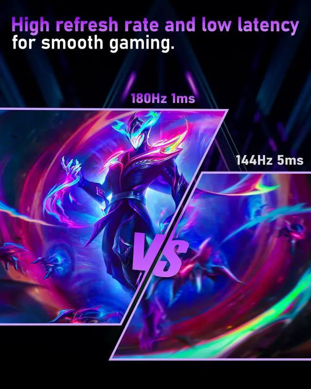 Alt view image 5 of 5 - FYHXele 27 inch Gaming Monitor, 165Hz Computer Monitor FHD 1080P Fast IPS Panel Pc Monitor, sRGB100%,1ms, DisplayPort/HDMI/Eye Care/Wall Mount Compatible-Purple