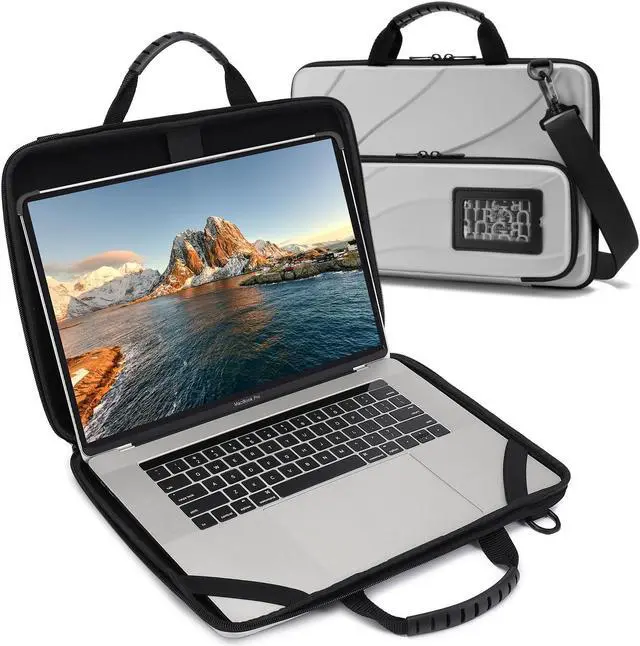 Main image of Laptop Case for 17.3 Inch Macbook Pro Air Chromebook HP Lenovo Work-in Notebook Computer Hard Shell Laptop Bag for Men Women with Pouch and Shoulder Strap