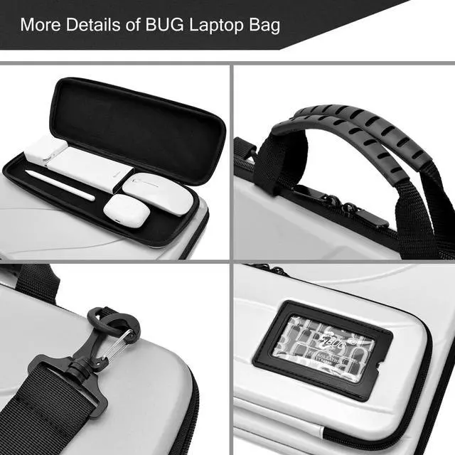 Alt view image 3 of 5 - Laptop Case for 17.3 Inch Macbook Pro Air Chromebook HP Lenovo Work-in Notebook Computer Hard Shell Laptop Bag for Men Women with Pouch and Shoulder Strap