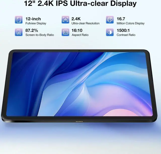 Alt view image 2 of 5 - DOOGEE T40PRO Tablet 12 inch,Android 14 Tablets, 512GB ROM+20GB RAM Tablet with 2.4K Display,Helio G99 Octa Core,18W Fast Charging,10800mAh Large Battery,Tablets with 2.4G&5G WiFi/4G Dual SIM/FM
