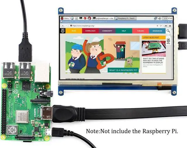 Alt view image 4 of 5 - Waveshare 7 inch Capacitive Touch Screen IPS Display HDMI LCD Module 1024x600 Touchscreen for Raspberry Pi 4/3/2/1 Model B/B+/A+/BeagleBone Black/Banana Pi, Windows 10/8.1/8/7