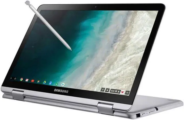 Alt view image 5 of 5 - Samsung Chromebook Plus V2 Light Titan 2-in-1 Laptop (Celeron 3965Y, 4GB RAM, 64GB eMMC SSD, Intel HD 615, 12.2" Touch Full HD (1920x1080), Webcam, Chrome OS) with Dock and Wireless Mouse