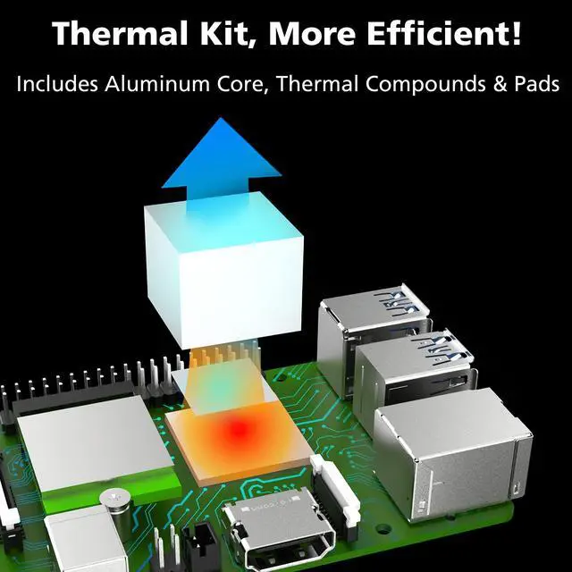 Alt view image 3 of 5 - Akasa Skyline Pro, Premium Fanless Aluminium Case for Asus Tinker Board 2 & 2S, Raspberry Pi, Aluminium Core and Thermal Pad Included, Silent Single Board Computer Chassis, A-RA11-M3B