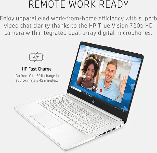 Alt view image 5 of 5 - HP 2023 14 Laptop for Productivity and Entertainment,14" FHD Display, 8GB RAM, 256GB SSD, AMD Ryzen 3 Processor Upto 3.5GHz, Type-C, HDMI, Fast Charge, 10 Hrs Long Battery Life, Windows 11