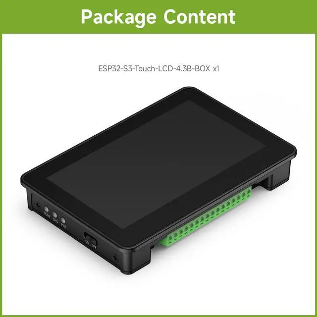 Alt view image 2 of 5 - Waveshare ESP32-S3 4.3inch Capacitive Touch Display Development Board B, 800x480 Resolution, 5-Point Touch, 32-Bit LX7 Dual-Core Processor, 240MHz Frequency, with Onboard Antenna and Plastic Case
