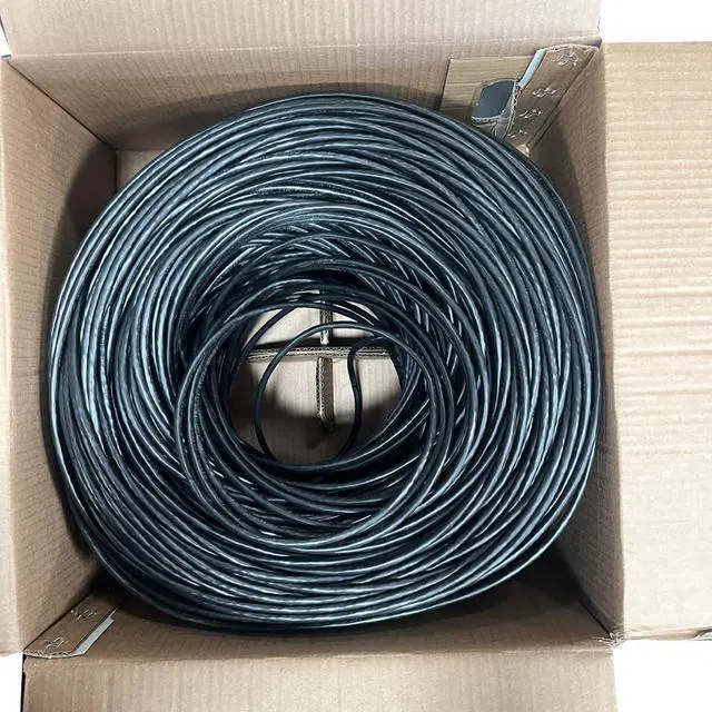 Alt view image 2 of 5 - ENS Cat6 Ethernet Cable 1000ft, 23 AWG, CMR, Solid Bare Copper Wire, 550MHZ / 10 Gigabit Speed UTP LAN Builk Ethernet Cable, ETL Listed, Perfect for CCTV Security Surveillance System, Black