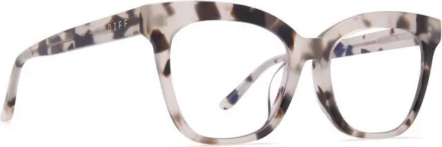 Alt view image 5 of 5 - DIFF Winston Designer Cat Eye Blue Light Blocking Glasses Women UV400 Computer glasses, Cream Tortoise