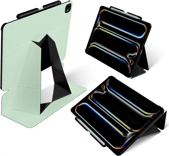 Main image of MOFT Folio iPad Pro 13 inch (M4) Case with Detachable Pencil Holder, Lightweight & Protective, Durable MOVAS Material and Comfortable Touch Perfect for Browsing,Drawing, Studying, Sidecar, Pepper Mint