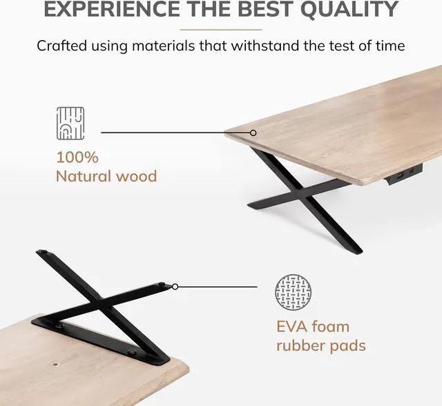 Alt view image 2 of 5 - Anji Mountain Wooden Monitor Stand - Elegant Monitor Riser, Perfect Monitor Stand for Desk Organization, Durable Wood Construction monitor stands, Enhances Ergonomics and Workspace Efficiency,Biscotti