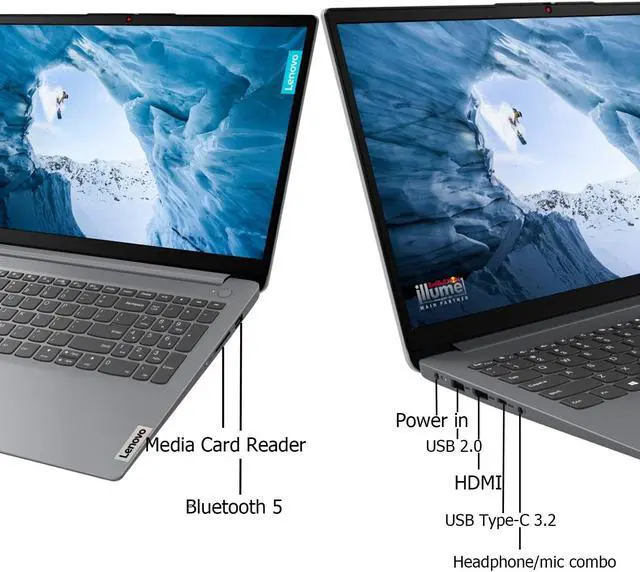 Alt view image 4 of 5 - Lenovo Ideapad 1i 15.6" Touch Laptop, Intel Core i3-1215U, 15.6'' FHD Touchscreen Display, 8GB RAM, 256GB SSD, Intel UHD Graphics,Wi-Fi, HDMI, Windows 11 Home, Cloud Gray