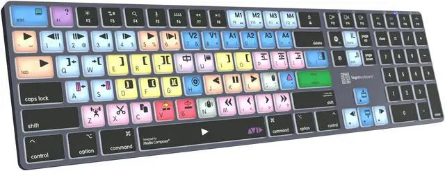 Alt view image 3 of 5 - Logickeyboard Wireless Backlit 'Titan' Designed for use with Avid Media Composer on Mac * 'Classic' Layout * p/n LKB-MCOM4-TM-US