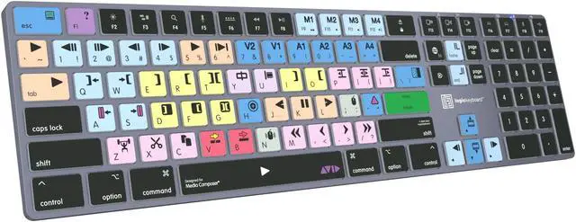 Alt view image 4 of 5 - Logickeyboard Wireless Backlit 'Titan' Designed for use with Avid Media Composer on Mac * 'Classic' Layout * p/n LKB-MCOM4-TM-US