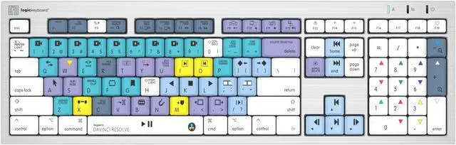 Main image of Logickeyboard 'Slimline' Designed for Editing in Blackmagic's Davinci Resolve on Mac * p/n LKB-RESC-CWMU-US