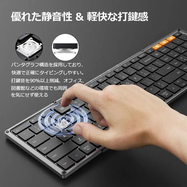 Alt view image 4 of 5 - ProtoArc XK01 Foldable Bluetooth Keyboard and EM01 NL Wireless Trackball Mouse