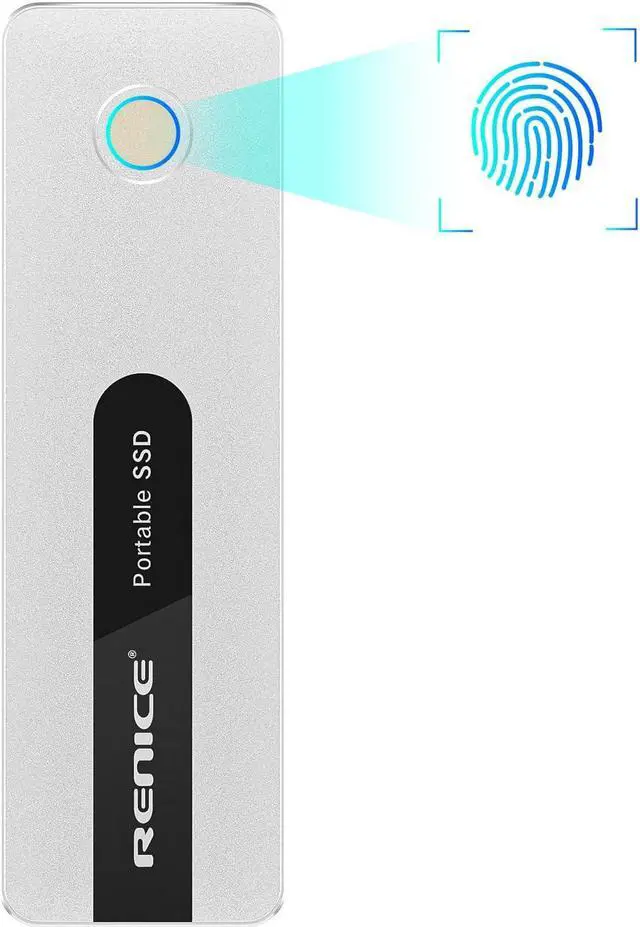 Main image of RENICE 512GB External SSD-Up to 1000MB/s,USB 3.2 Gen2 External Solid State Drive -Fingerprint encryption Portable SSD-for Mac Android TabletSmartPhone