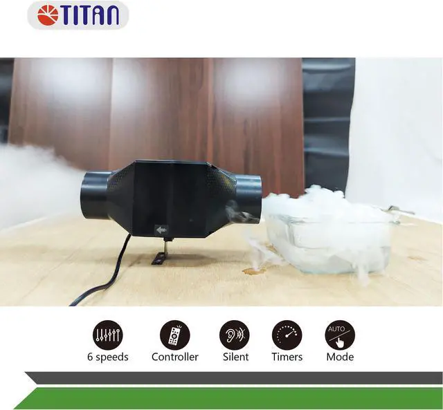 Alt view image 2 of 5 - TITAN Air RV Ventilation Inline Fan, increase air circulation, extendable duct, automatic temperature mode, 6 speed Controller, Ducting Combo, Indoor Cooling, Heating Cooling Booster TTC-SC32(T)