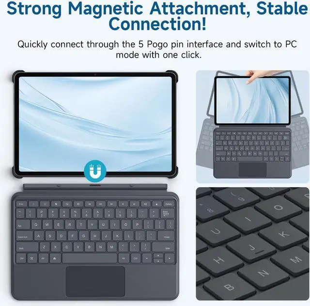 Alt view image 4 of 5 - ALLDOCUBE Keyboard, Keyboard Case with Touchpad iPlay 60 Pad Pro 3-in-1 Tablet - Suspended Case for iPlay 60 Pad Pro, Very Protective But Thin + Convenient Magnetic Stand, Tablet PC CASE