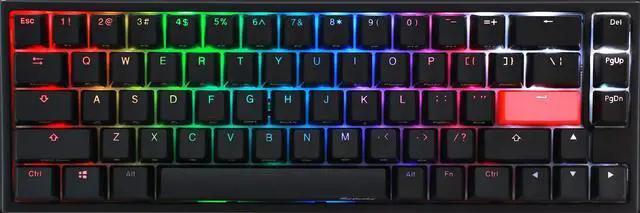 Main image of Ducky One 2 RGB 65% Mechanical Keyboard: Kailh Box Jade, High-Density PBT Tripleshot Keycaps, RGB, US, Black