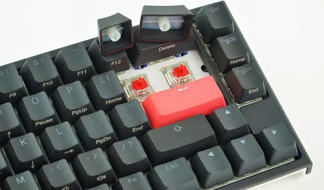 Alt view image 4 of 5 - Ducky One 2 RGB 65% Mechanical Keyboard: Kailh Box Jade, High-Density PBT Tripleshot Keycaps, RGB, US, Black