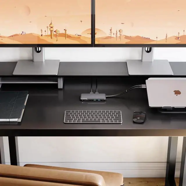 Alt view image 2 of 5 - Alogic Portable Dock for Mac 10-in-1 with Dual Display 4K 60Hz Support - Dark Grey |