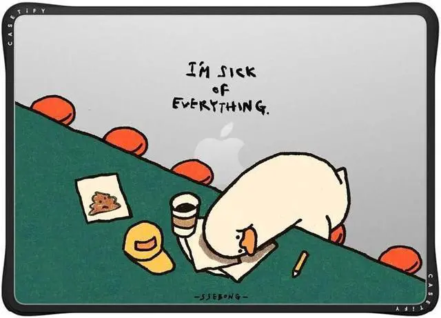 Main image of CASETiFY Impact MacBook Air 13.6" (M2-M4) Case [Cushioned Impact Corners/Scratch-Resistant/Anti-Slip Grip] - I'm Sick of Everything - Clear Black