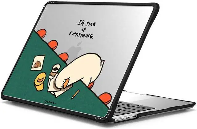 Alt view image 2 of 3 - CASETiFY Impact MacBook Air 13.6" (M2-M4) Case [Cushioned Impact Corners/Scratch-Resistant/Anti-Slip Grip] - I'm Sick of Everything - Clear Black